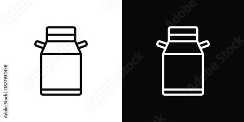 Milk can icon graphic, editable stroke. Suitable for website design, logo, app, template, and ui ux.