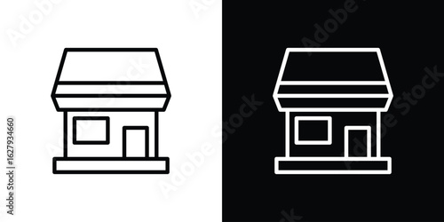 Marketplace icon graphic, editable stroke. Suitable for website design, logo, app, template, and ui ux.