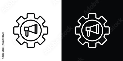 Marketing automation icon graphic, editable stroke. Suitable for website design, logo, app, template, and ui ux.