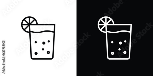 Lemonade icon graphic, editable stroke. Suitable for website design, logo, app, template, and ui ux.