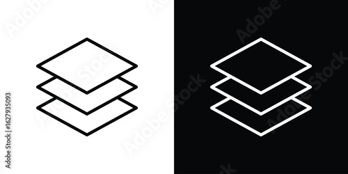 Layers icon graphic, editable stroke. Suitable for website design, logo, app, template, and ui ux.