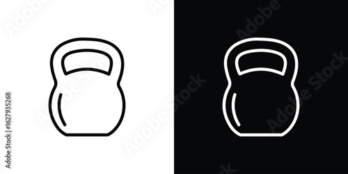 Kettlebell icon graphic, editable stroke. Suitable for website design, logo, app, template, and ui ux.