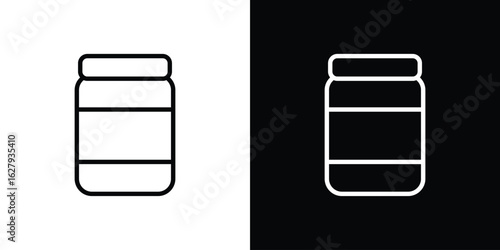 Jam glass icon graphic, editable stroke. Suitable for website design, logo, app, template, and ui ux.