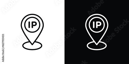 IP icon graphic, editable stroke. Suitable for website design, logo, app, template, and ui ux.