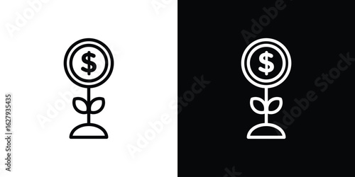 Investment icon graphic, editable stroke. Suitable for website design, logo, app, template, and ui ux.