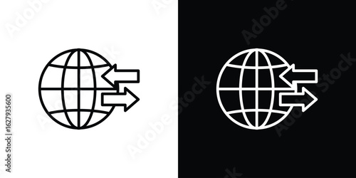 Import and export icon graphic, editable stroke. Suitable for website design, logo, app, template, and ui ux.