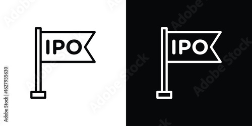 IPO icon graphic, editable stroke. Suitable for website design, logo, app, template, and ui ux.