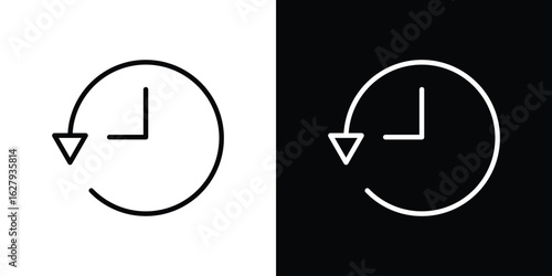 History icon graphic, editable stroke. Suitable for website design, logo, app, template, and ui ux.