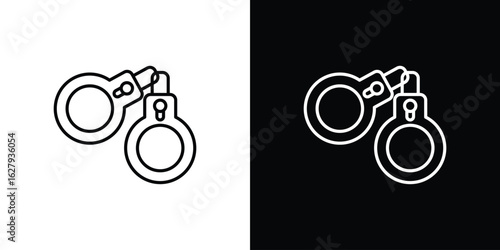 Handcuffs icon graphic, editable stroke. Suitable for website design, logo, app, template, and ui ux.