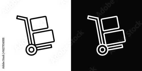 Hand truck icon graphic, editable stroke. Suitable for website design, logo, app, template, and ui ux.