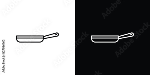 Frying pan icon graphic, editable stroke. Suitable for website design, logo, app, template, and ui ux.