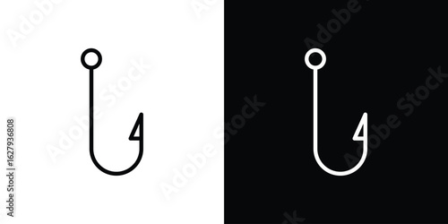 Fishing Hook icon graphic, editable stroke. Suitable for website design, logo, app, template, and ui ux.