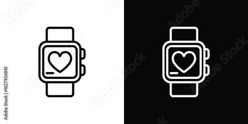 Fitness smart watch icon graphic, editable stroke. Suitable for website design, logo, app, template, and ui ux.