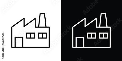 Factory icon graphic, editable stroke. Suitable for website design, logo, app, template, and ui ux.