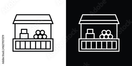 Farmer stall icon graphic, editable stroke. Suitable for website design, logo, app, template, and ui ux.