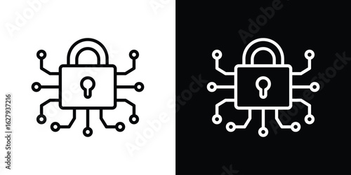 Encryption icon graphic, editable stroke. Suitable for website design, logo, app, template, and ui ux.