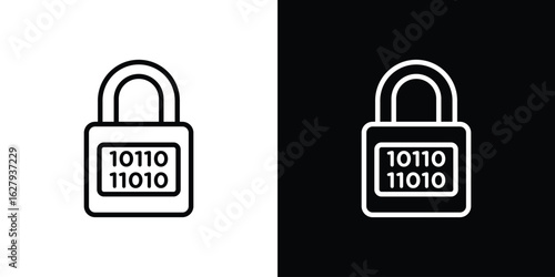 Encryption icon graphic, editable stroke. Suitable for website design, logo, app, template, and ui ux.