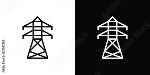 Electrical tower icon graphic, editable stroke. Suitable for website design, logo, app, template, and ui ux.