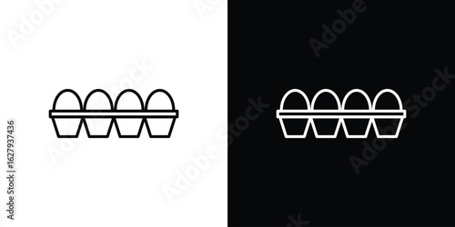 Egg Carton icon graphic, editable stroke. Suitable for website design, logo, app, template, and ui ux.