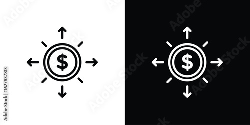 Diversify icon graphic, editable stroke. Suitable for website design, logo, app, template, and ui ux.