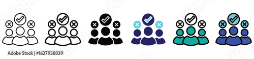 Team Selection and Recruitment Icon – Candidate Evaluation Vector Illustration