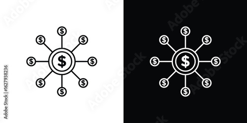 Crowdfunding icon graphic, editable stroke. Suitable for website design, logo, app, template, and ui ux.