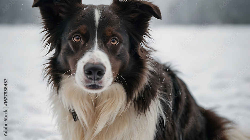 Fototapeta premium A beautiful Border Collie on white