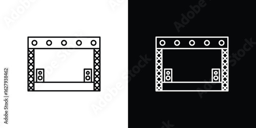Concert stage icon graphic, editable stroke. Suitable for website design, logo, app, template, and ui ux.