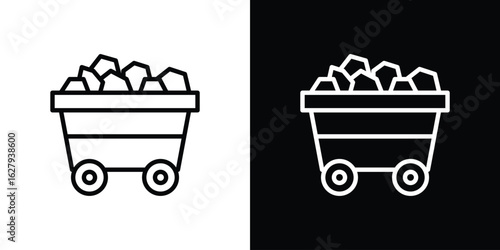 Coal icon graphic, editable stroke. Suitable for website design, logo, app, template, and ui ux.