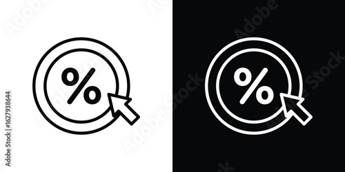 Click through rate icon graphic, editable stroke. Suitable for website design, logo, app, template, and ui ux.