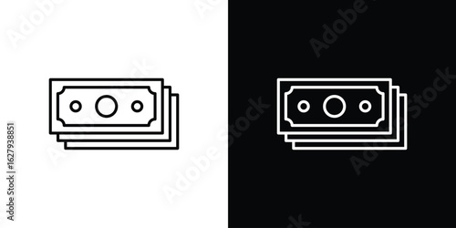 Cash icon graphic, editable stroke. Suitable for website design, logo, app, template, and ui ux.