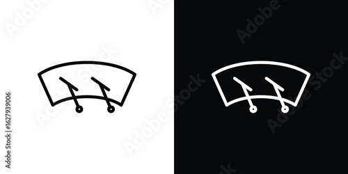 Car windscreen wiper icon graphic, editable stroke. Suitable for website design, logo, app, template, and ui ux.