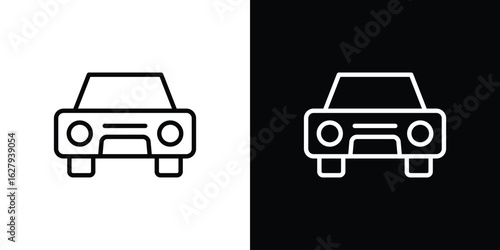 Car front view icon graphic, editable stroke. Suitable for website design, logo, app, template, and ui ux.
