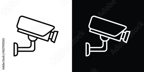 CCTV camera icon graphic, editable stroke. Suitable for website design, logo, app, template, and ui ux.