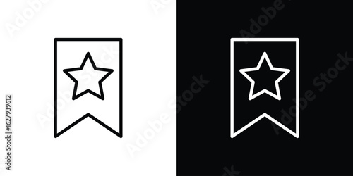 Bookmark star icon graphic, editable stroke. Suitable for website design, logo, app, template, and ui ux.