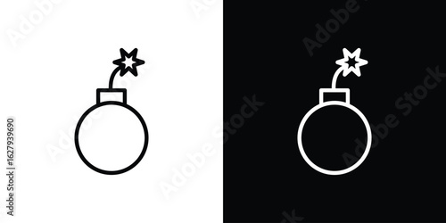 Bomb icon graphic, editable stroke. Suitable for website design, logo, app, template, and ui ux.