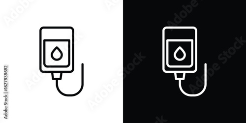 Blood transfusion icon graphic, editable stroke. Suitable for website design, logo, app, template, and ui ux.