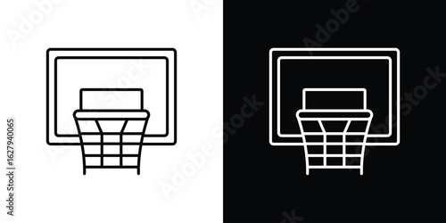 Basketball hoop icon graphic, editable stroke. Suitable for website design, logo, app, template, and ui ux.