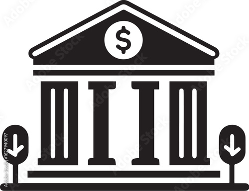 Black bank icon