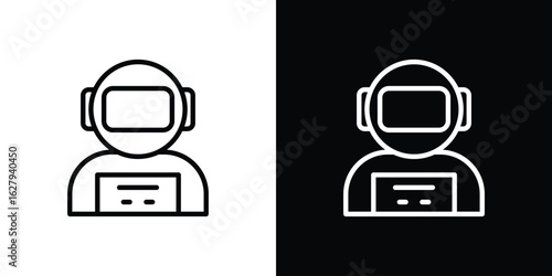 Astronaut icon graphic, editable stroke. Suitable for website design, logo, app, template, and ui ux.