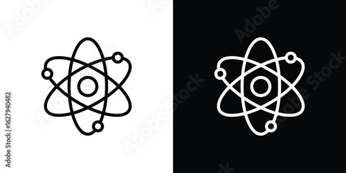 Atom icon graphic, editable stroke. Suitable for website design, logo, app, template, and ui ux.