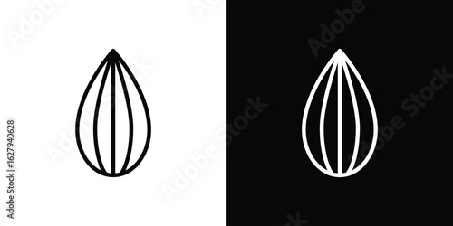 Almond icon graphic, editable stroke. Suitable for website design, logo, app, template, and ui ux.