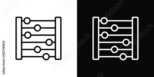 Abacus icon graphic, editable stroke. Suitable for website design, logo, app, template, and ui ux.