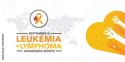 September is National Leukemia and Lymphoma Awareness Month background template. Holiday concept. background, banner, placard, card, and poster design template with text inscription and standard color