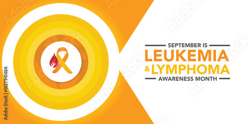 September is National Leukemia and Lymphoma Awareness Month background template. Holiday concept. background, banner, placard, card, and poster design template with text inscription and standard color