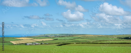 farm and fields in north devon landscape near clovelly