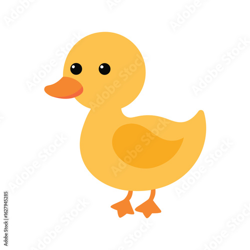 yellow duck isolated on white
