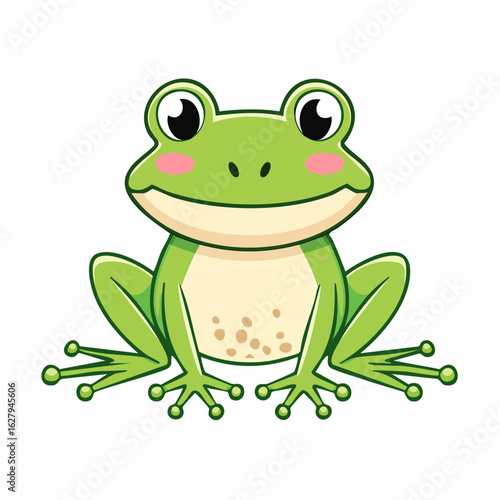 Charming Cartoon Frog Illustration with Playful Design and Expressive Eyes