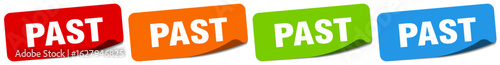 past sticker. past sticker set on white background