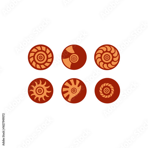 different spiral shell rune set 